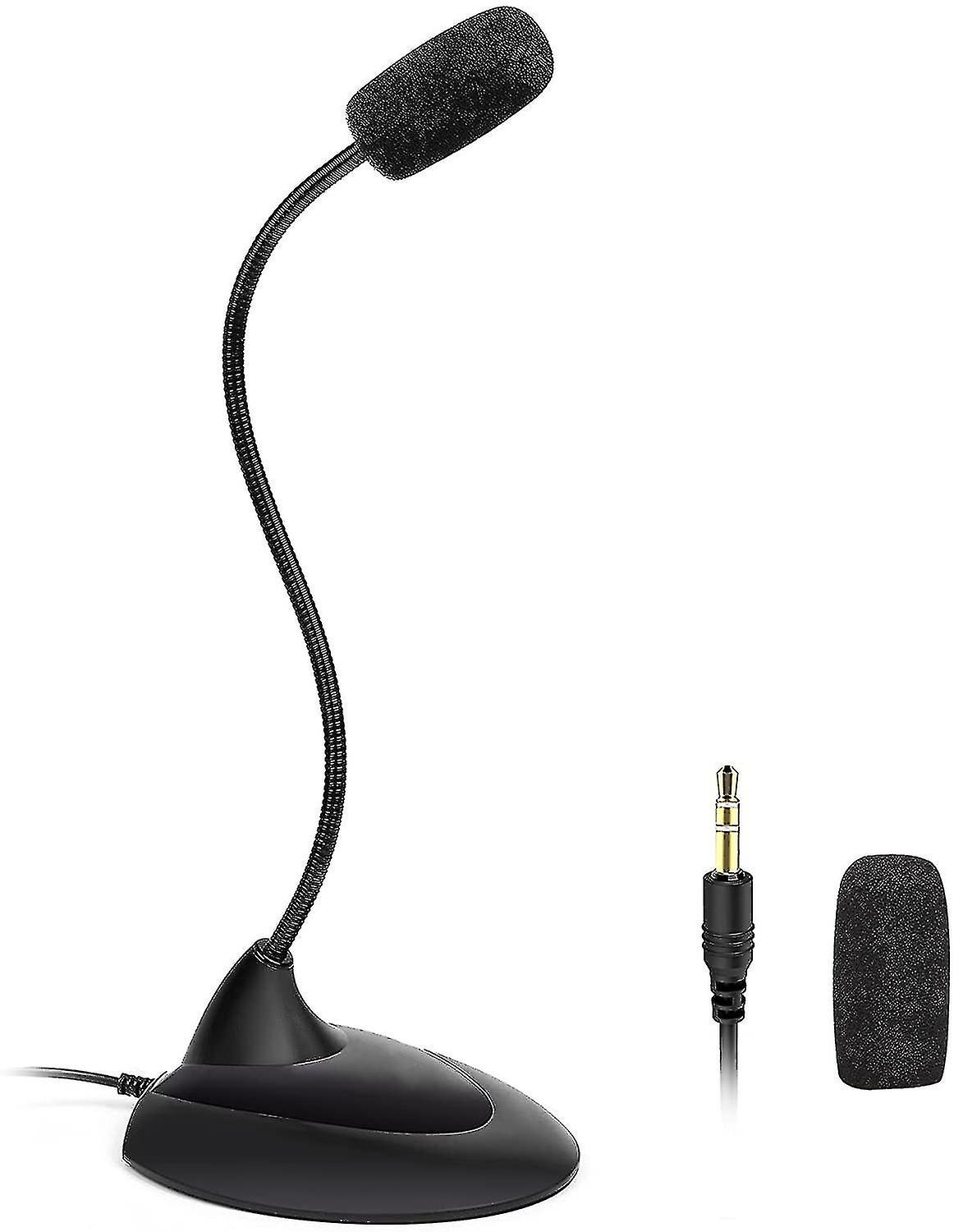 Computer Microphone 3.5mm Desktop Pc Microphones With 360 Gooseneck, Omnidirectional Mic For Plug & Play
