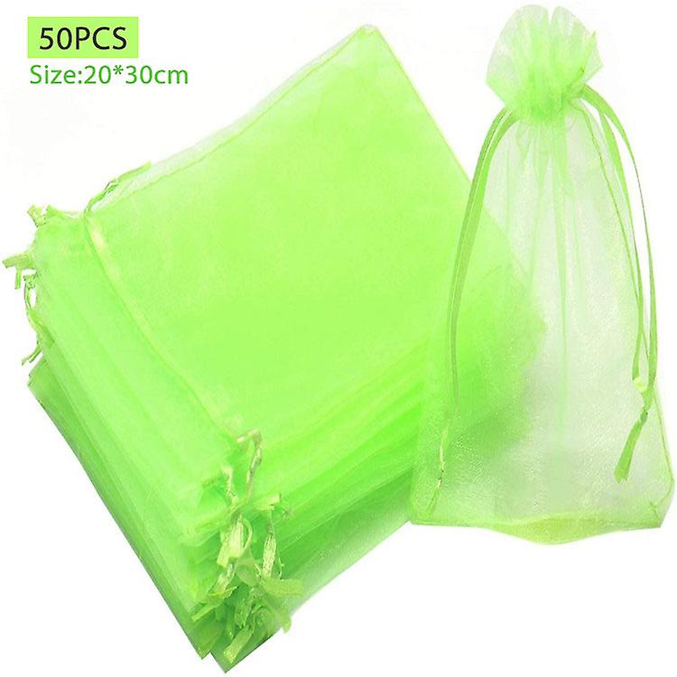 50pcs Fruit Protection Netting Bags Garden Plants Drawstring Netting Mesh Bag