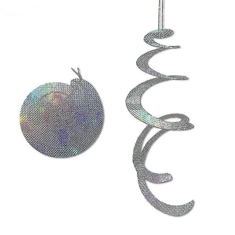 Birds Repellent Strip Scare Device Reflective Hanging Spiral Birds Deterrent For(5 Pcs, Color)