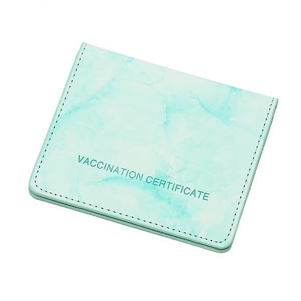 2xVaccination Card Protector Portefeuille en cuir mince pour documents Vert clair