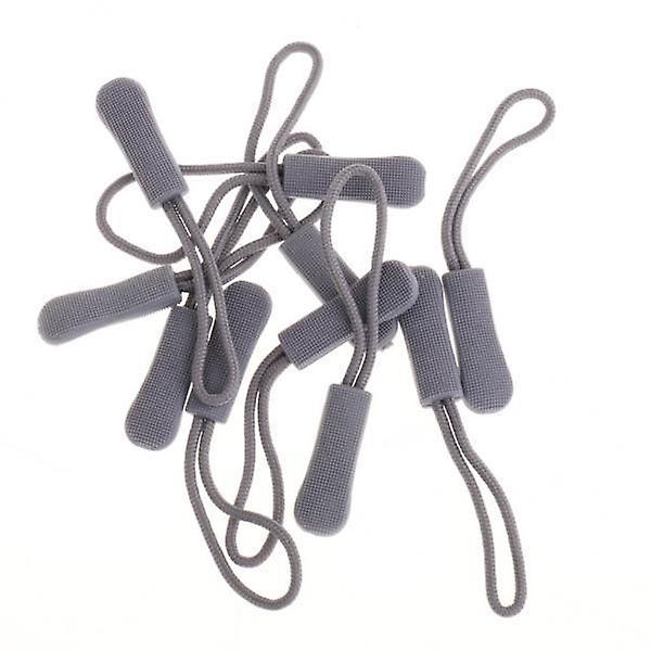 6x10pcs Zipper Pull Cord Zip Puller Fastener Slider Replacement Gray