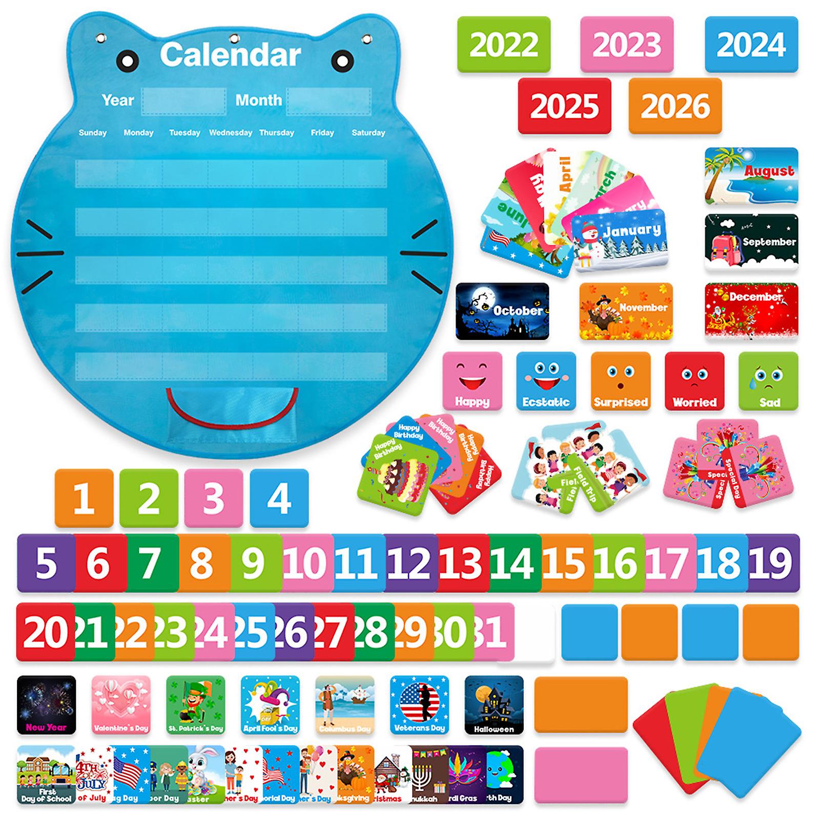 Class Monthly Calendar Chart 10 Sets Flashcards for Preschooler Early Learning