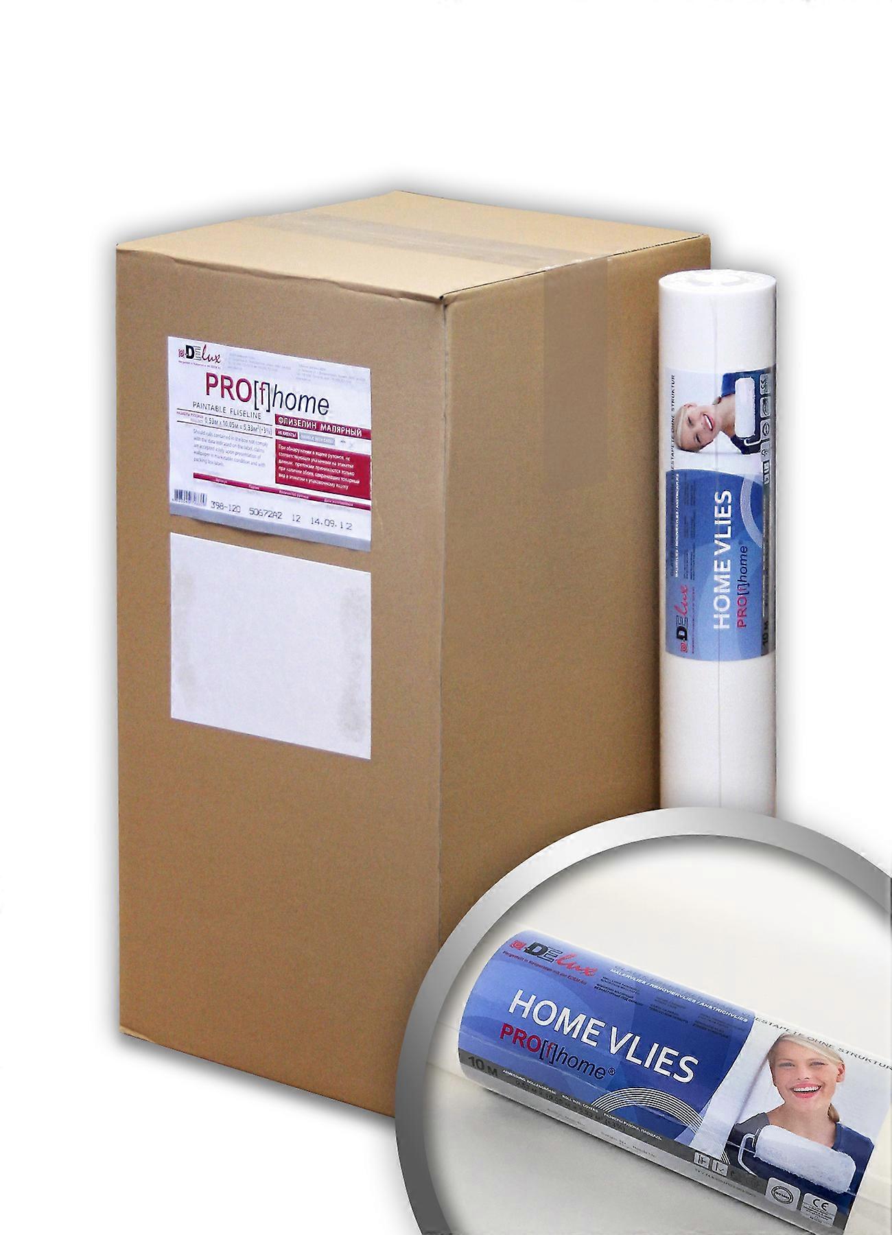 Målningsbar TNT väggbeklädnad 120 g Profhome HomeVlies 399-120 papper slät non-woven foder 12 rullar 64 kvm