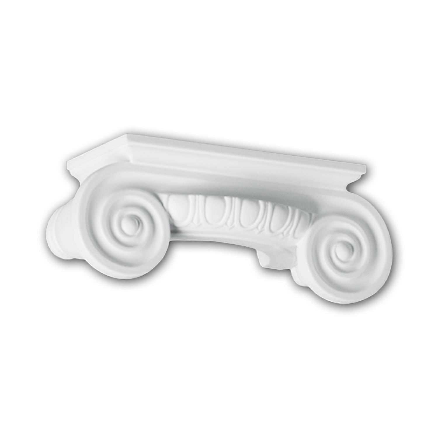 e-Delux GmbH 1 x Chapiteau de demi-colonne 115009 Profhome blanc Mousse de polyuréthane rigide prétraité léger, solide, indéformable
