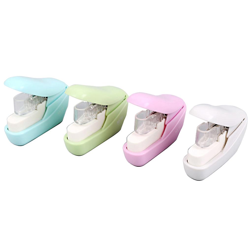 Small Stapleless Stapler Office Desk Stapler Compact Portable Children Friendly