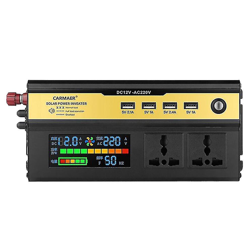1200W Car Power Inverter Modified Sine Wave Lcd Display Dc12v To Ac220v 4usb Transformer Charging C