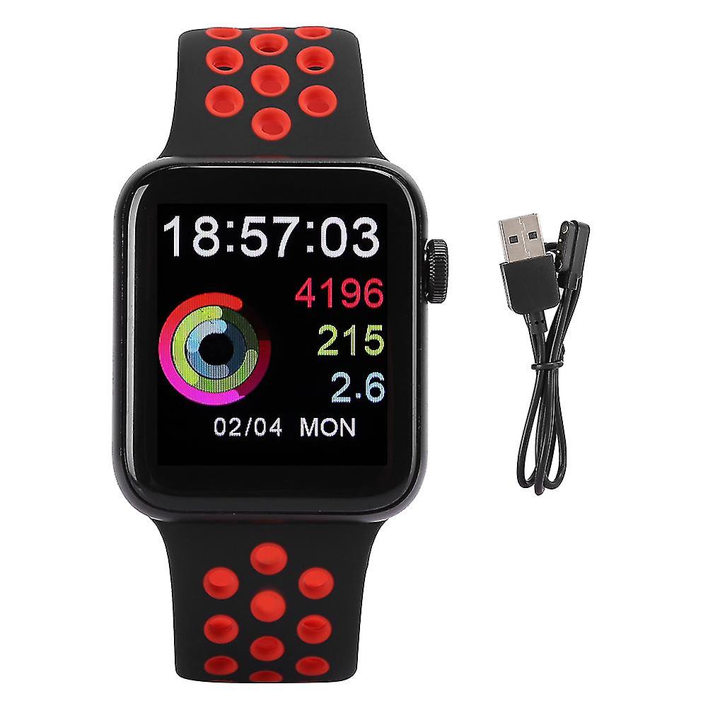 Full Touch Smart Bracelet Étanche Bracelet Fréquence cardiaque Moniteur de temps réel Fitness Sportsnoir Rouge