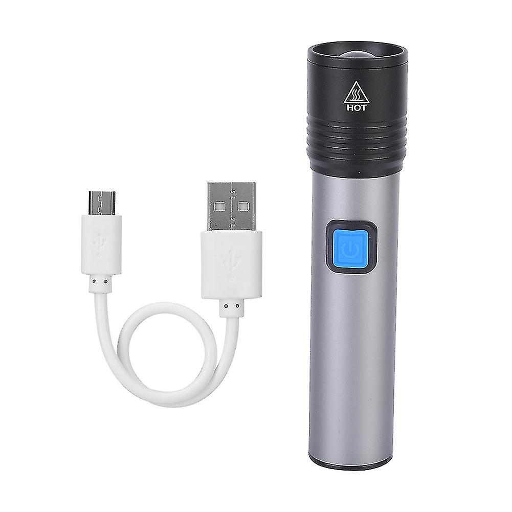 Waterproof Portable USB Rechargeable Adjustable LED Flashlight for Outdoor Camping