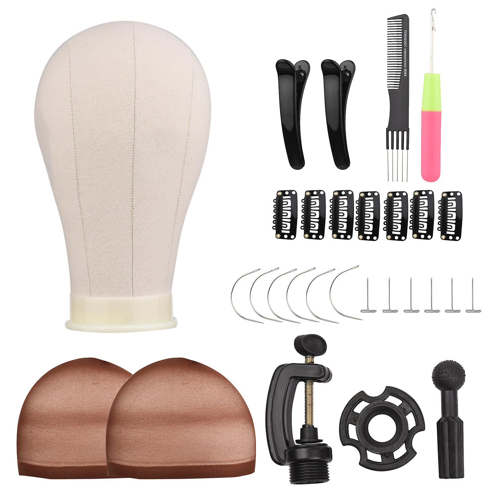 23 Inch Wig Head Canvas Block Head Mannequin Head Wig Display Styling Head