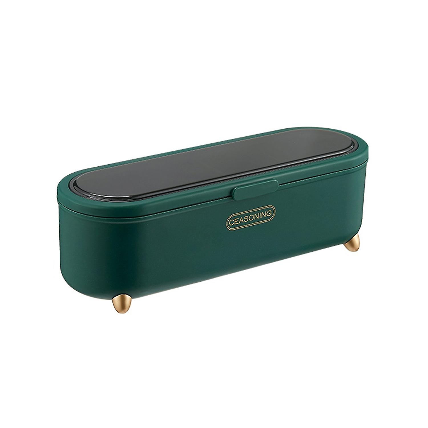 Quick Drain Tableware Container with Lid Plastic Silverware Countertop Storage Organizer Kitchen Acc