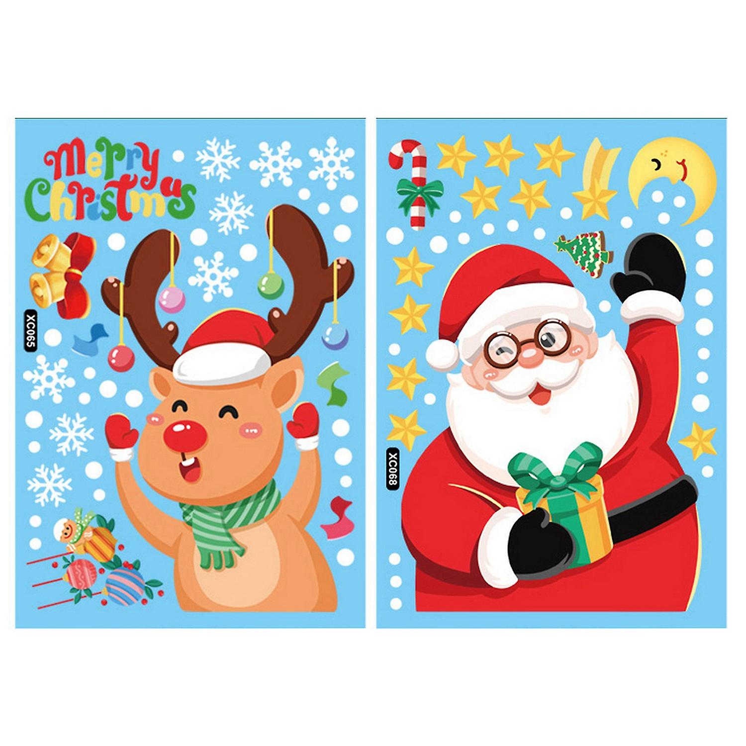 Festive Christmas Window Clings Rich Xmas Element Create Atmosphere Cute Winter Holiday Window