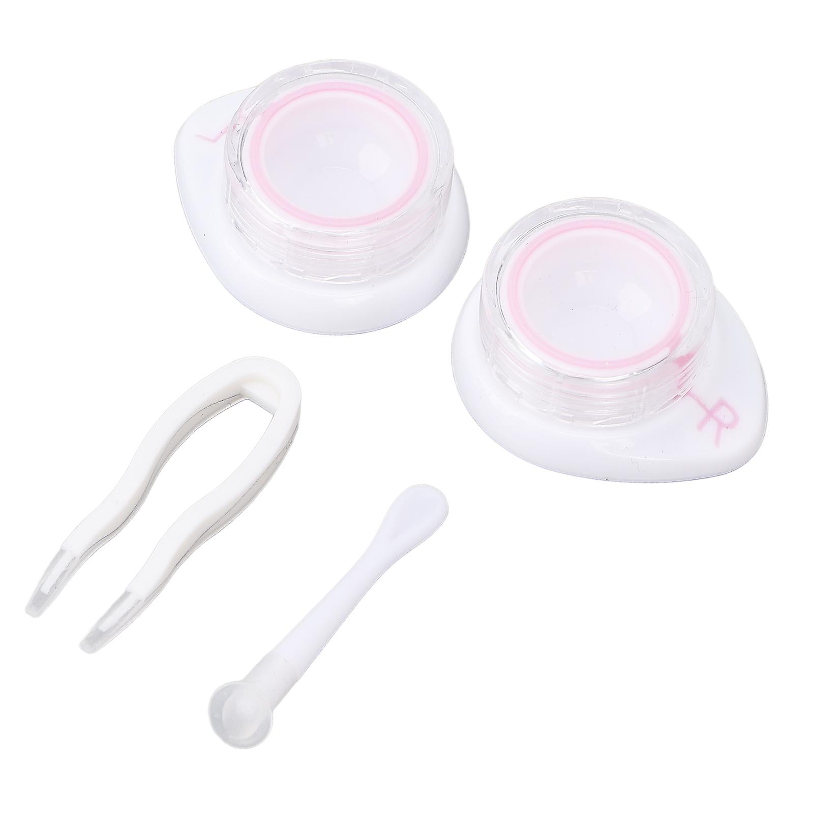 Cute Pink Portable Plastic Contact Lens Storage Case Kit
