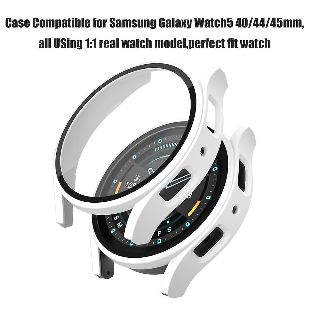 PC Frame Tempered Glass Case for Galaxy Watch5 40/44/45mm Shockproof
