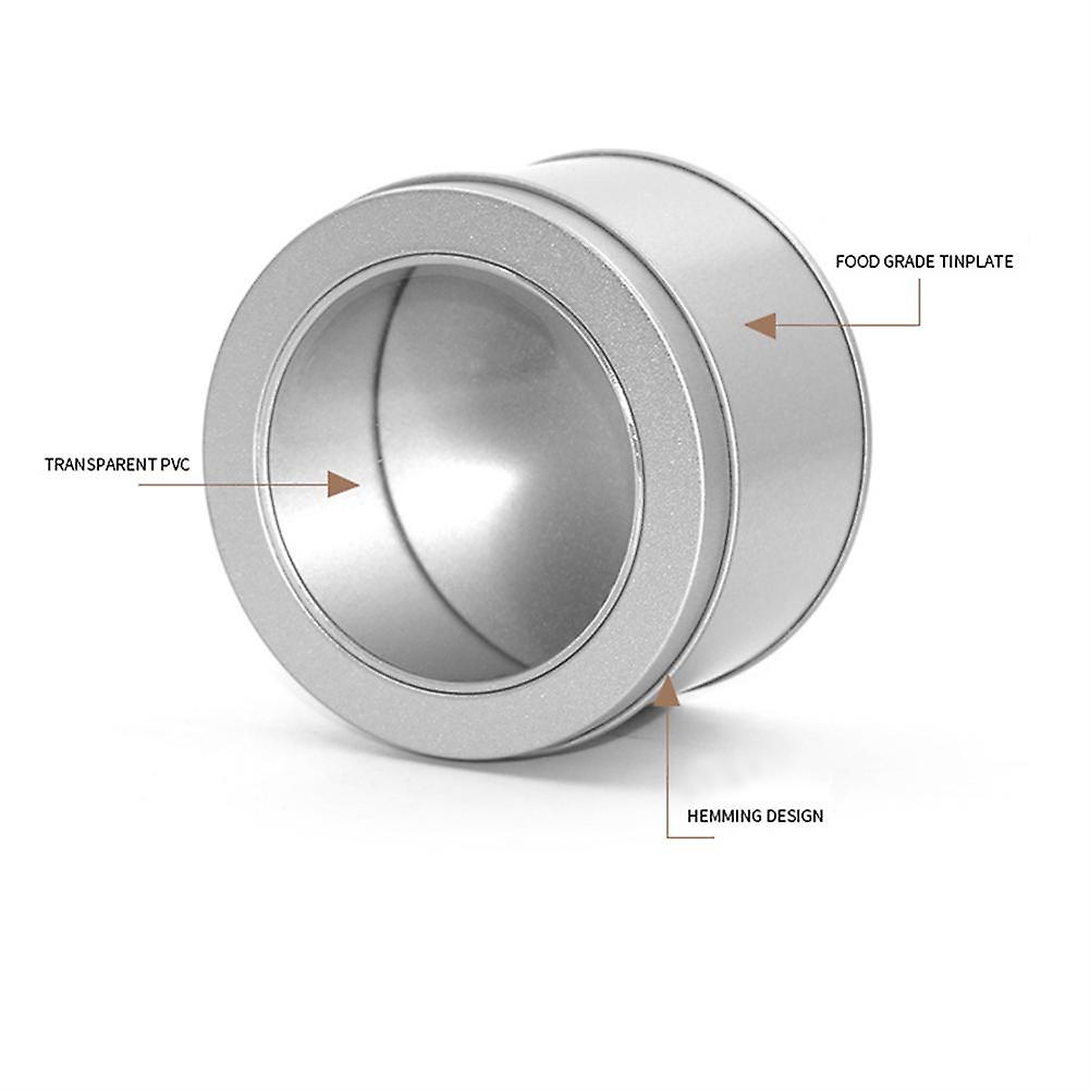 Metal Tin Jars with Clear Transparent Lid, Storage Box for Chocolate Cake Candy