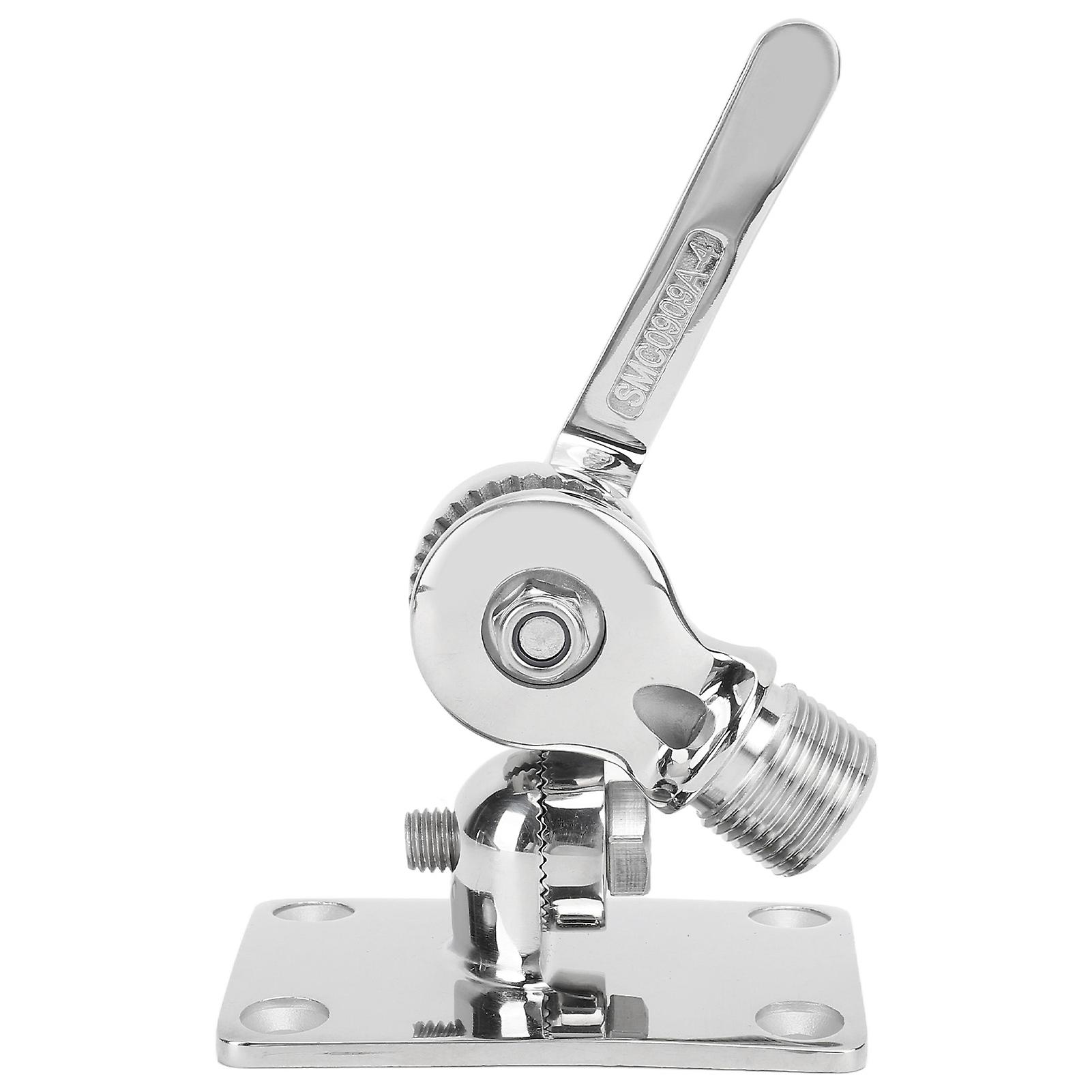 Marine Grade VHF Antenna Mount, 93 x 64mm Stainless Steel Adjustable Mounting Bracket for Boat Yacht