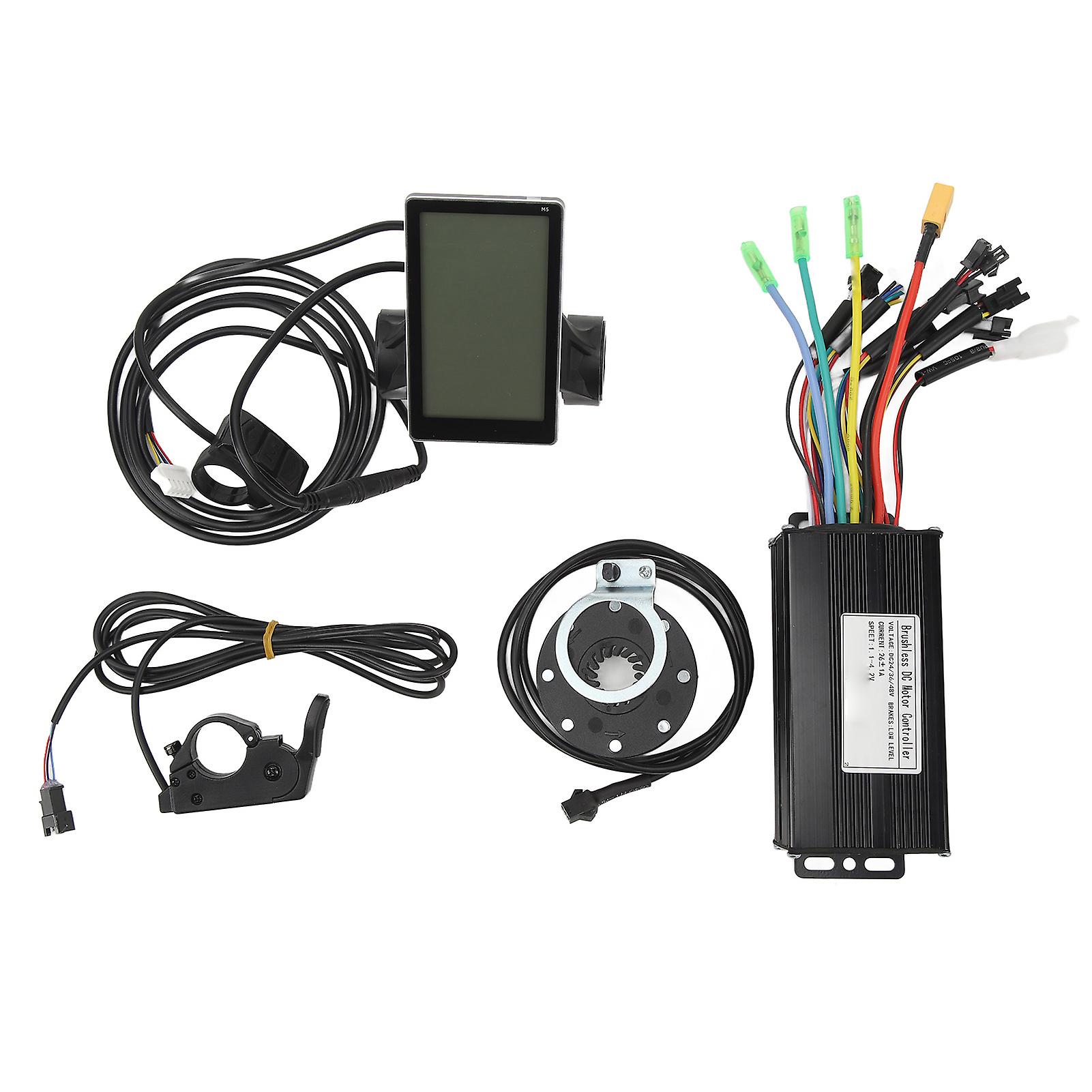 24V 36V 48V 26A Brushless Motor Controller Display Thumb Throttle Power Assist Sensor Kit Bicycle Lithium Battery Modification Controller Kit