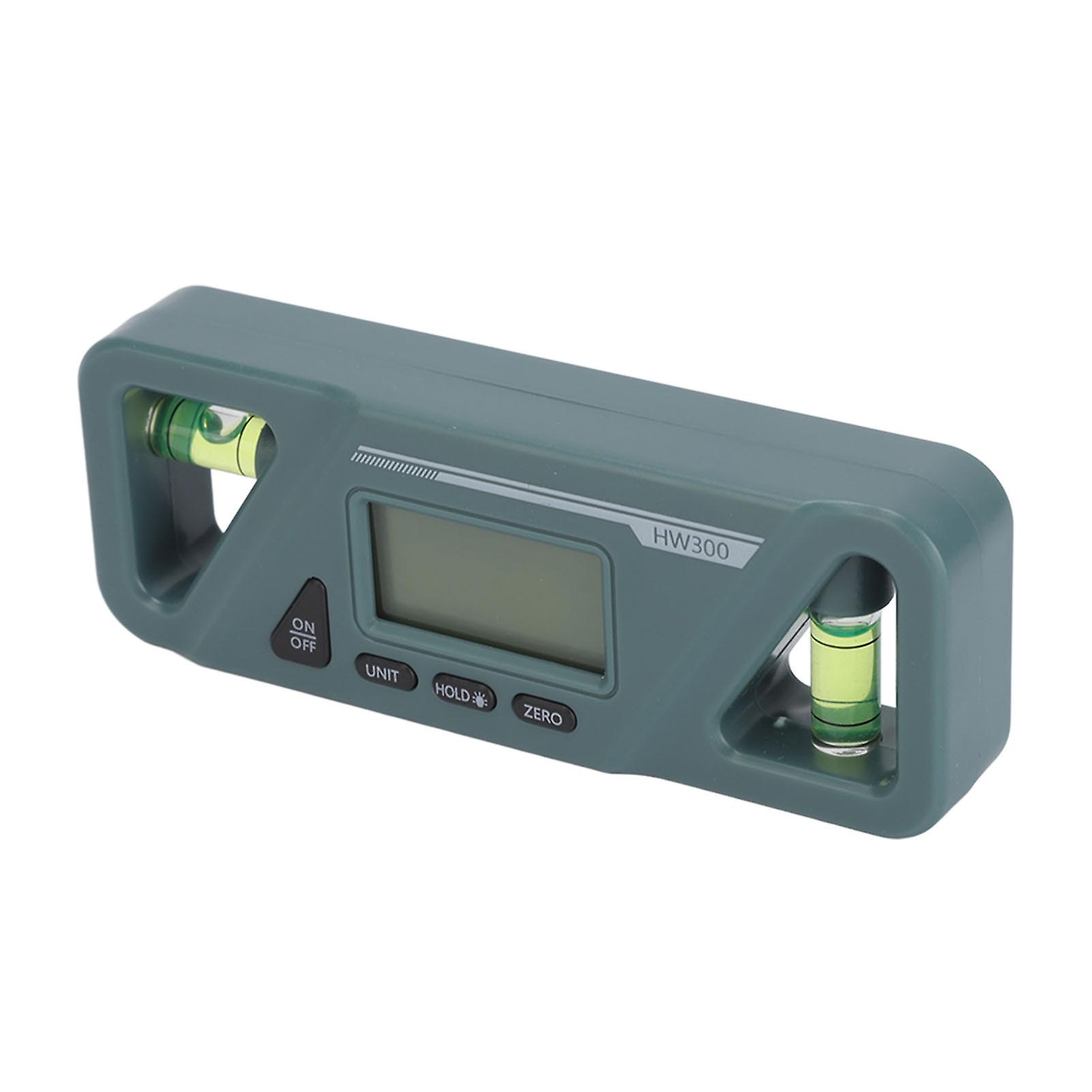 Digital Inclinometer Plastic ABS Magnetic Base Level Angle Measuring Gauge for Timber Processing Car Repair Dark Green 