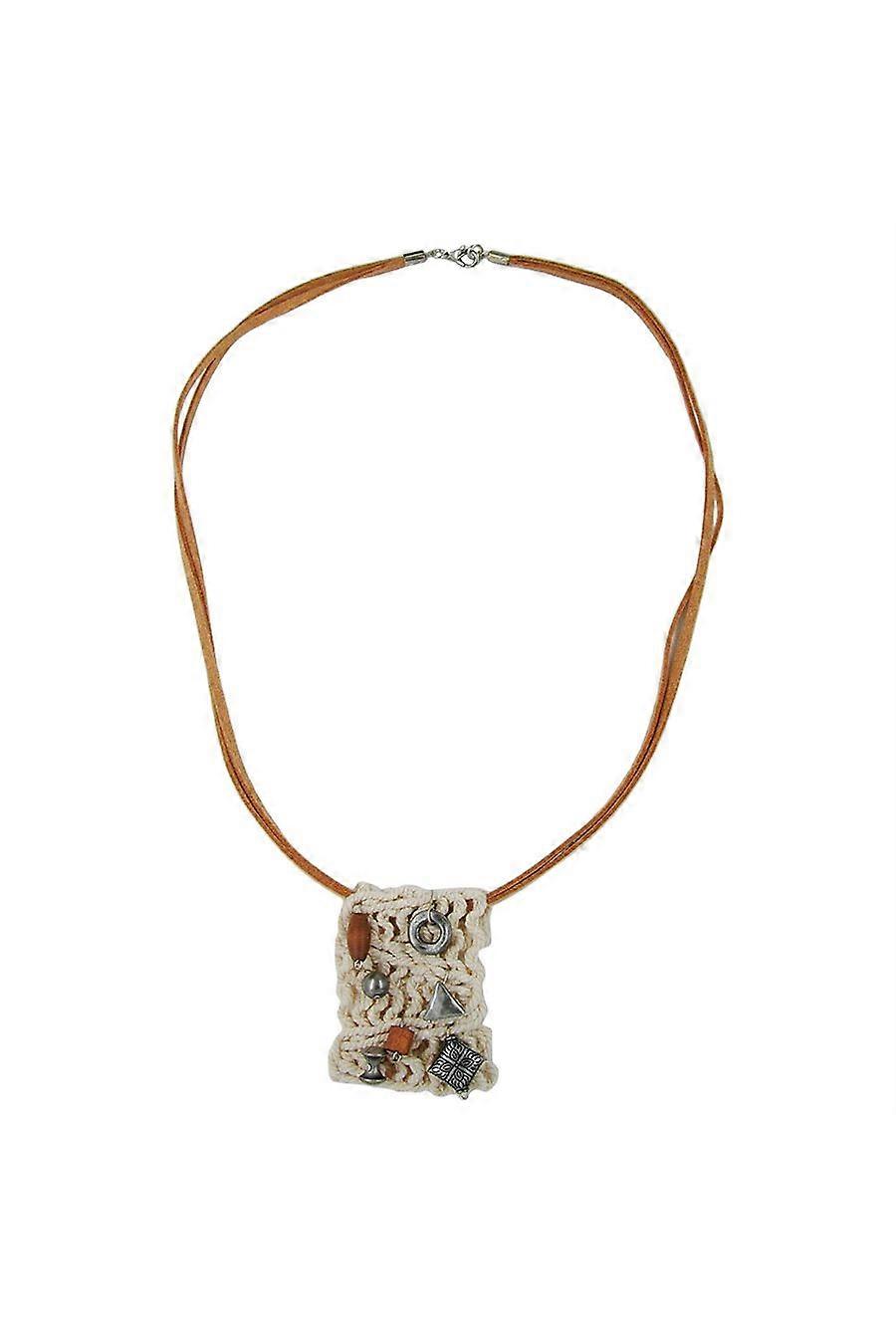 Necklace Macrame With Beads - Gl01650