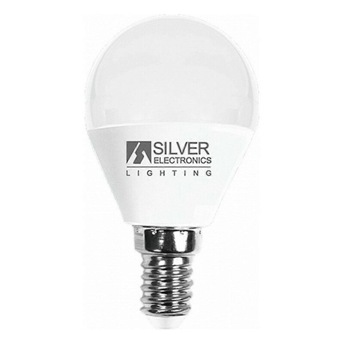 Spherical LED Light Bulb Silver Electronics E14 7W Warm light
