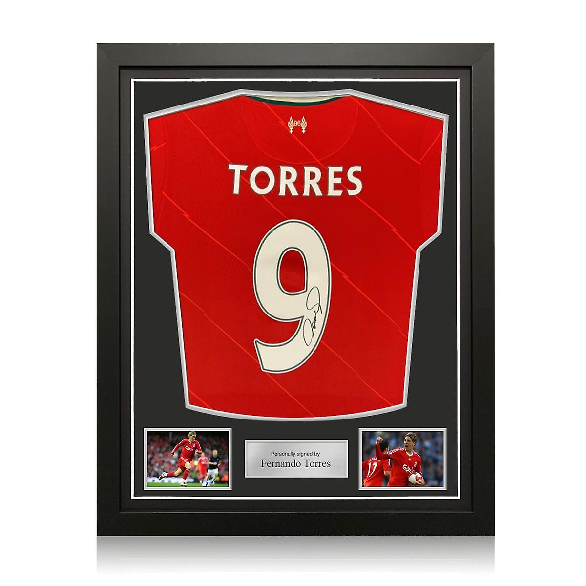 Fernando Torres Signed Liverpool 2021-22 Football Shirt. Standard Frame