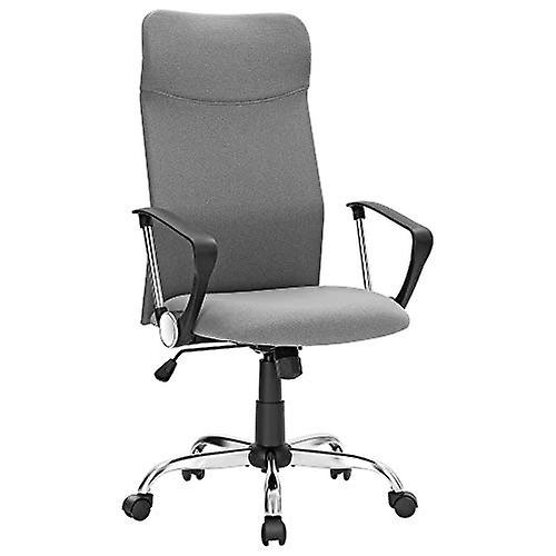 Ergonomic grey office chair with adjustable height and inclination