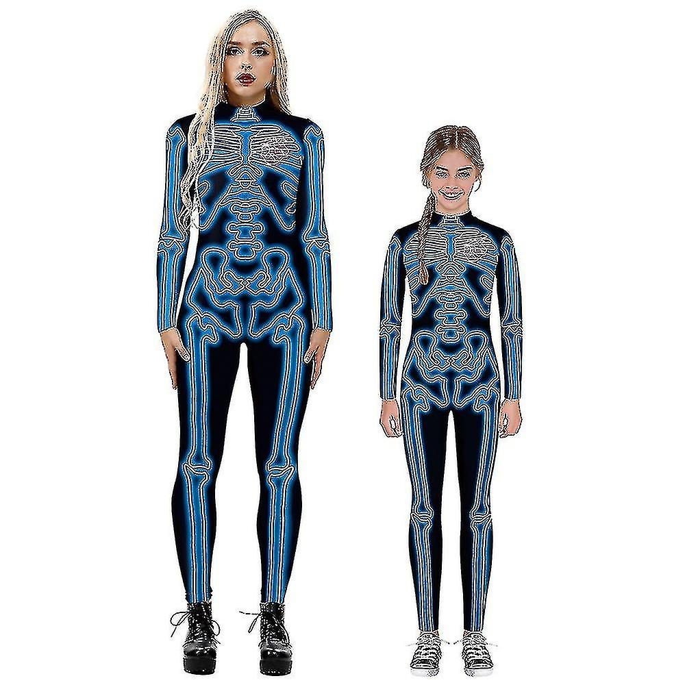 Skeleton Werewolf Costume Kids Jumpsuit with Headpiece and Detachable Tail