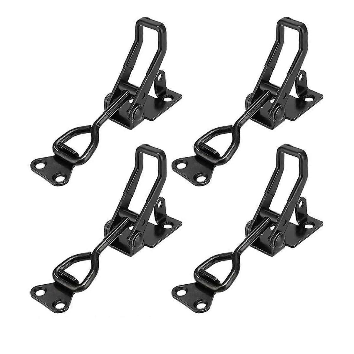 4Pack Heavy Duty Toggle Clamp Latch,4003 Style 300kg Capacity Pull Clamp Black Adjustable Quick Release Hasp Clamps