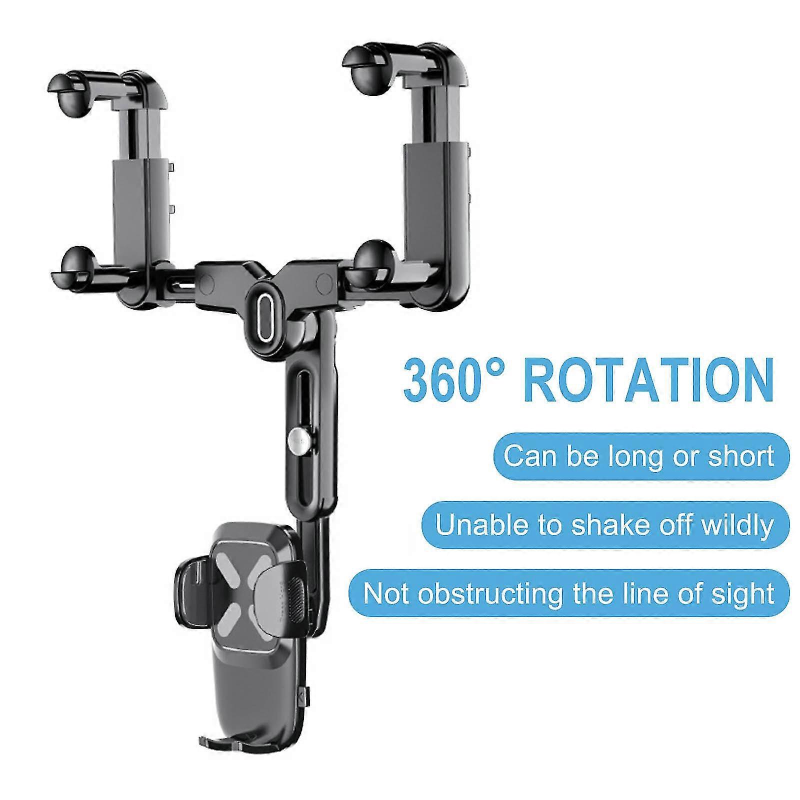 Car 360 Rearview Mirror Mobile Phone Stands Universal Auto Gps Navigation Brack Stand