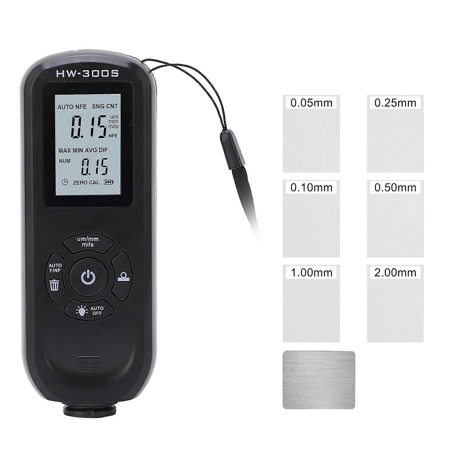 Paint Thickness Gauge Coating Depth Meter Tester Digital Display 3 Units for Machine Black