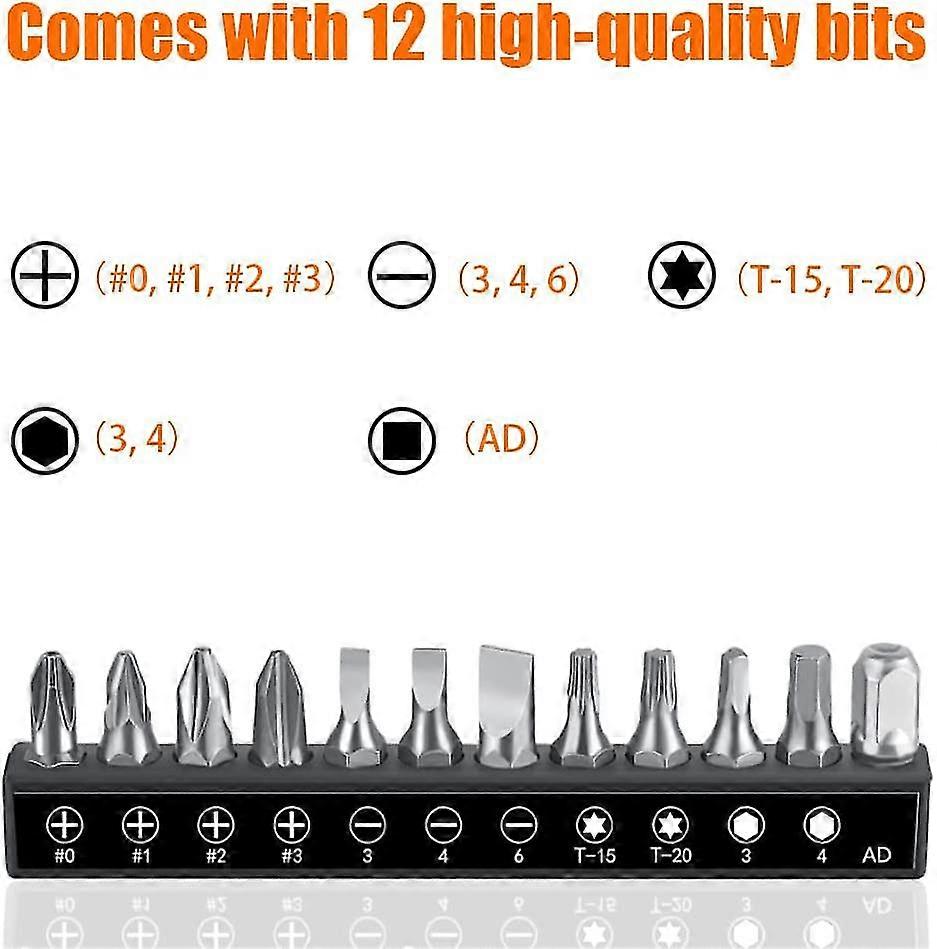Ratchet Screwdriver Set 13pcs 110mm,1/4"wrenches12 Model, 1/4 Inch Drive High Torque Reversible Offset