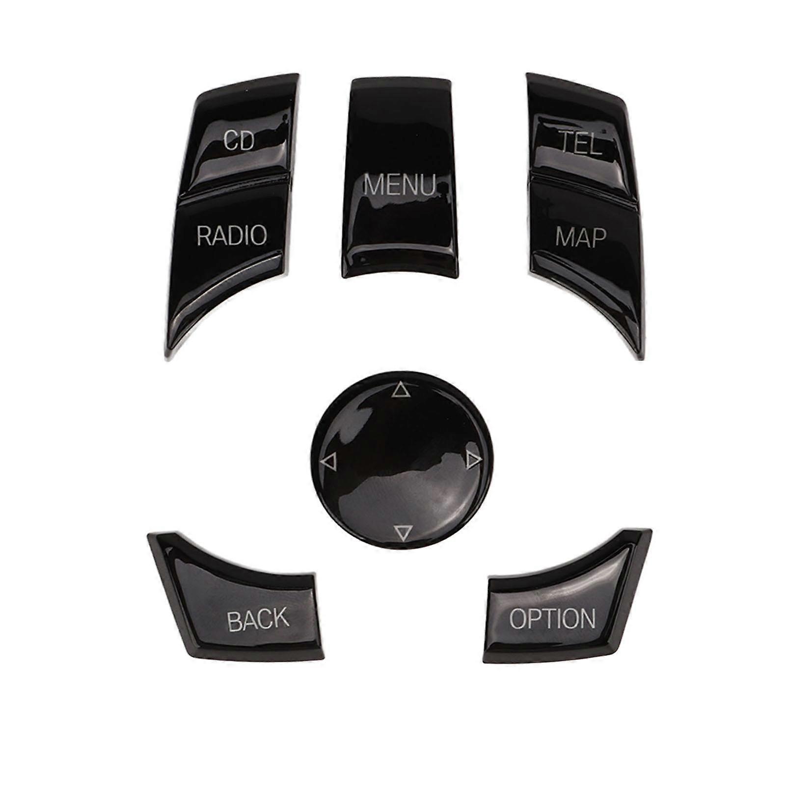 Lot de 6 boutons de commande multimédia multifonctions, noir, Plug and Play, pour séries 3 et 5 F30 et F10