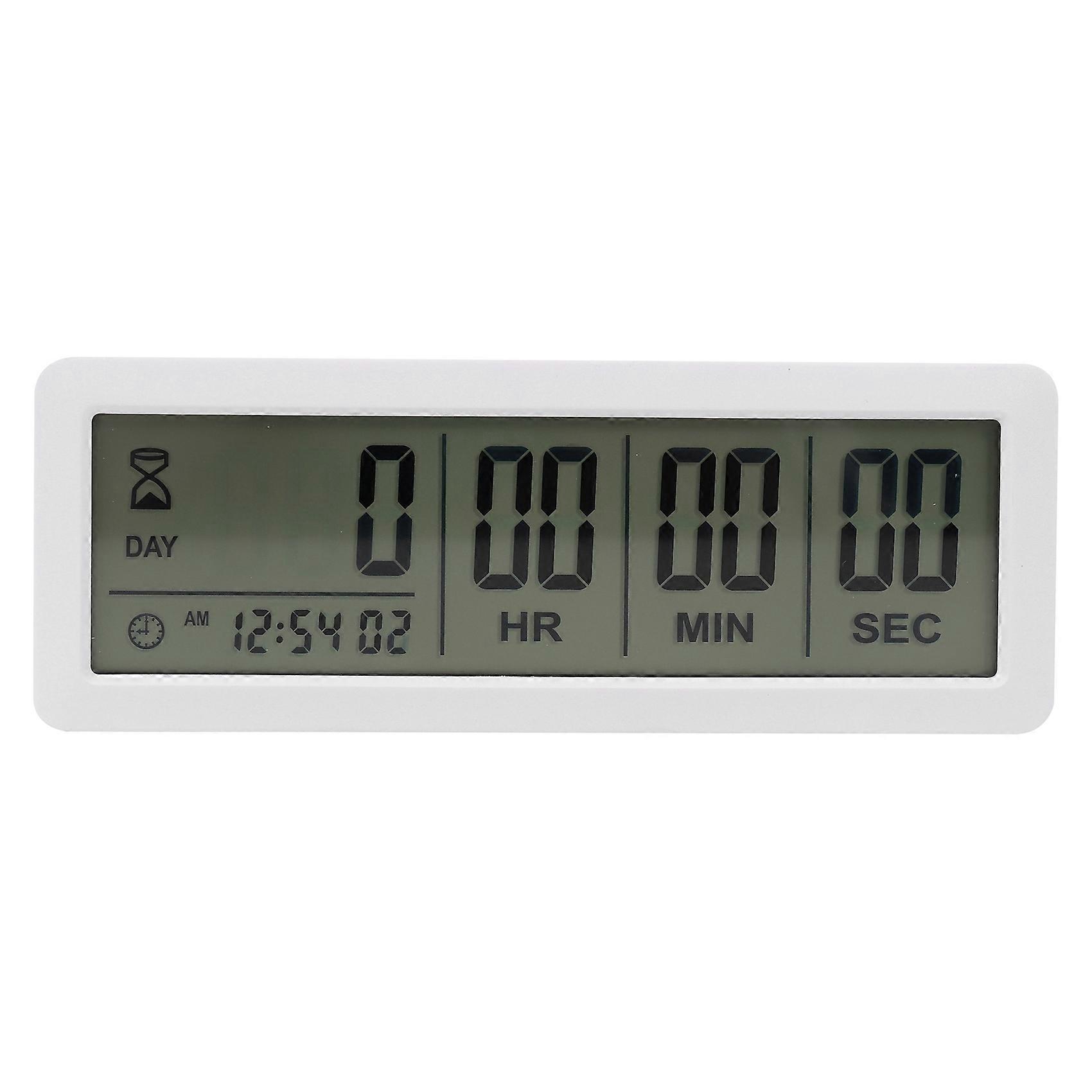 Big Digital Countdown Days Timer Clock - 999 Days Count Down Clock Timer for Graduation Lab Kitchen (White)