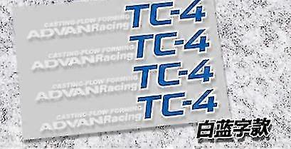 4x Car Styling Sticker For Casting Flow Forming Advan Racing Tc4 Hub Spokes Modified Letter 17-21in Auto Wheel Decals