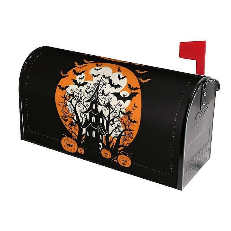 Halloween Skull spider web mailbox cover, Halloween decoration, snap-on mailbox protective cover