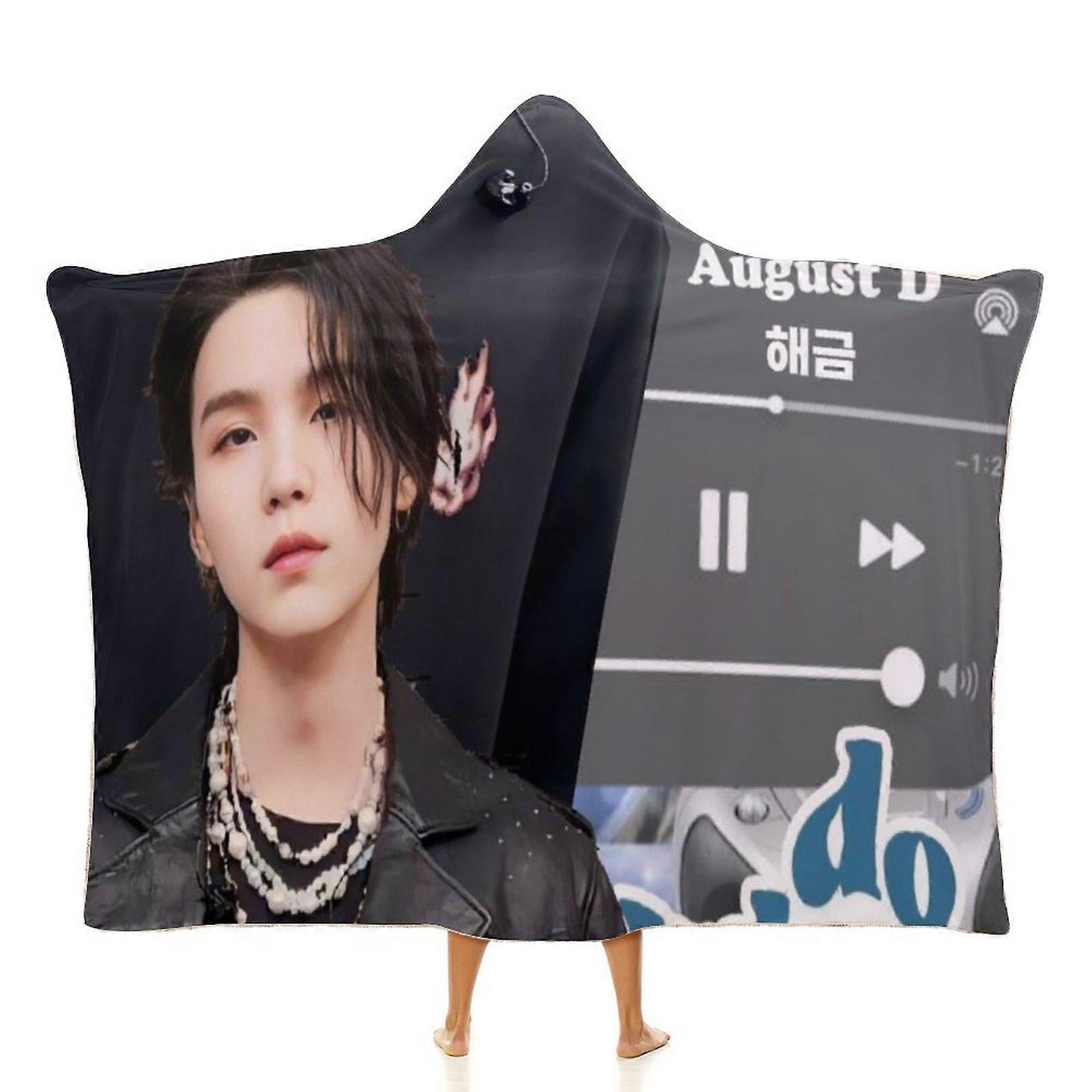 BTS SUGA (50) Blanket Wearable Cartoon Cosplay Hoodie Throw