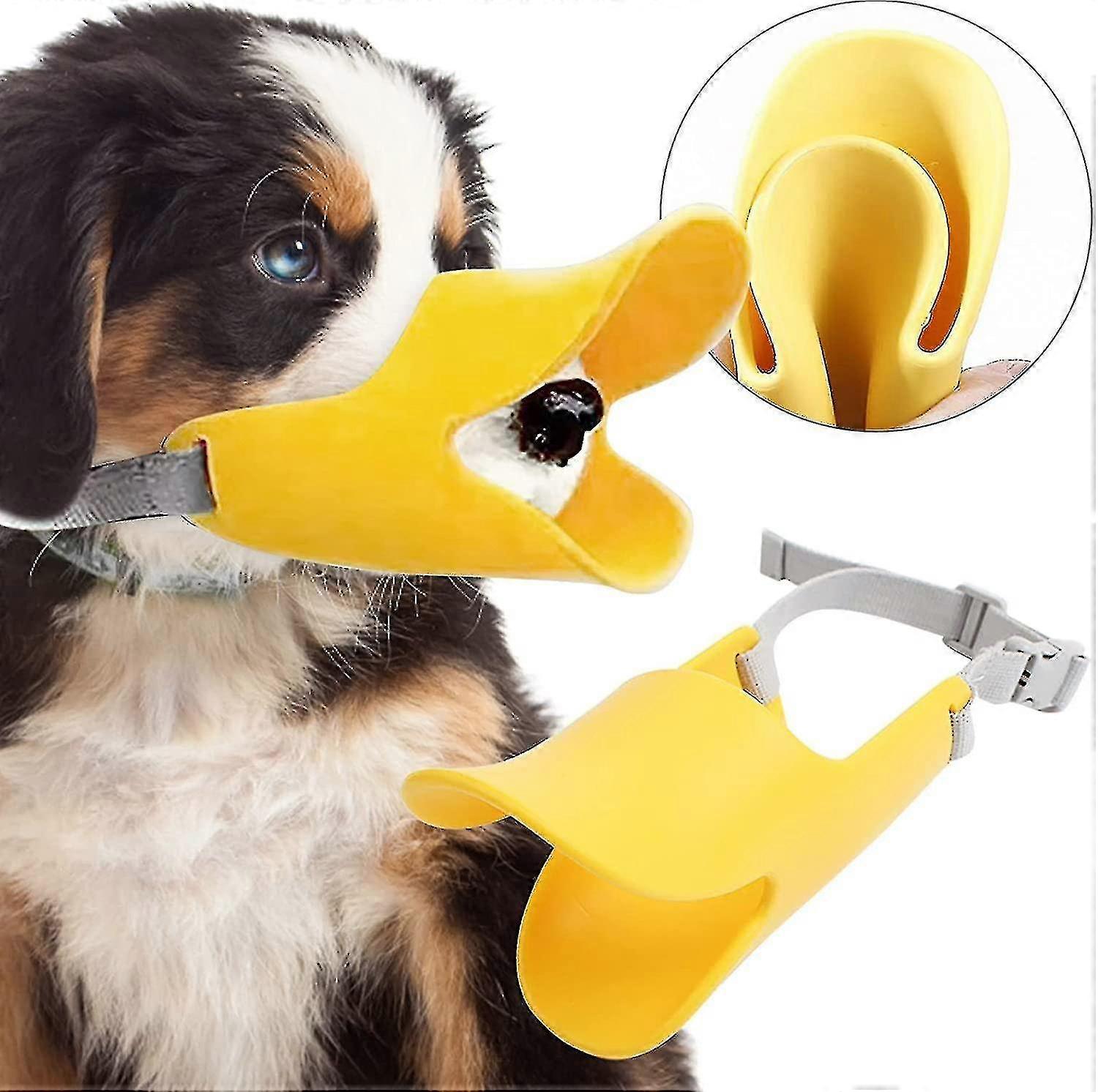 Anti-bite Dog Muzzle, Cute Silicone Duckbill Shape Muzzle With Adjustable Shoulder Straps