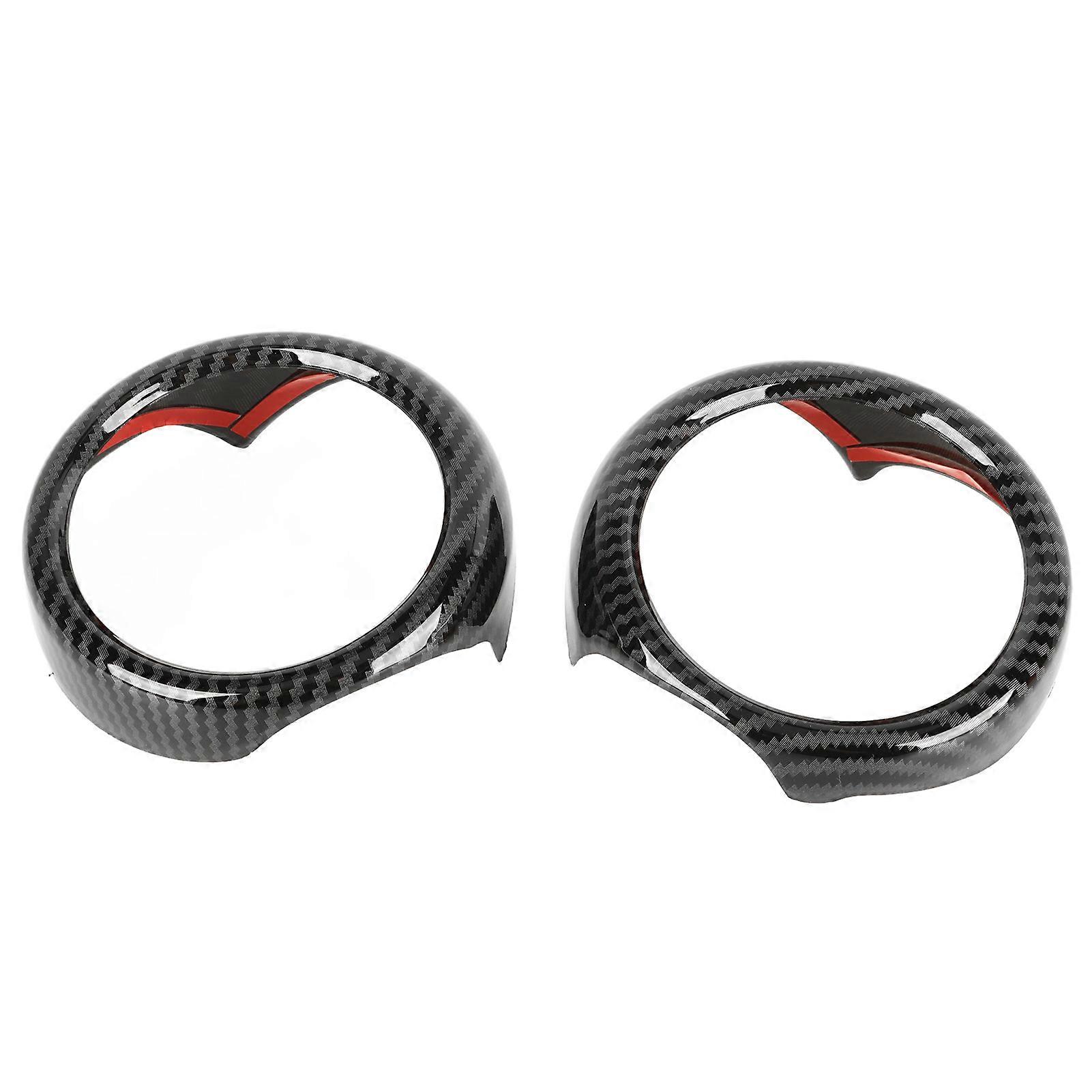 2PCS Car Air Vent Ring Cover Carbon Grain Smooth Surface Scratch Resistant Replacement for Clubvan R55 2006?2013 YEMAA