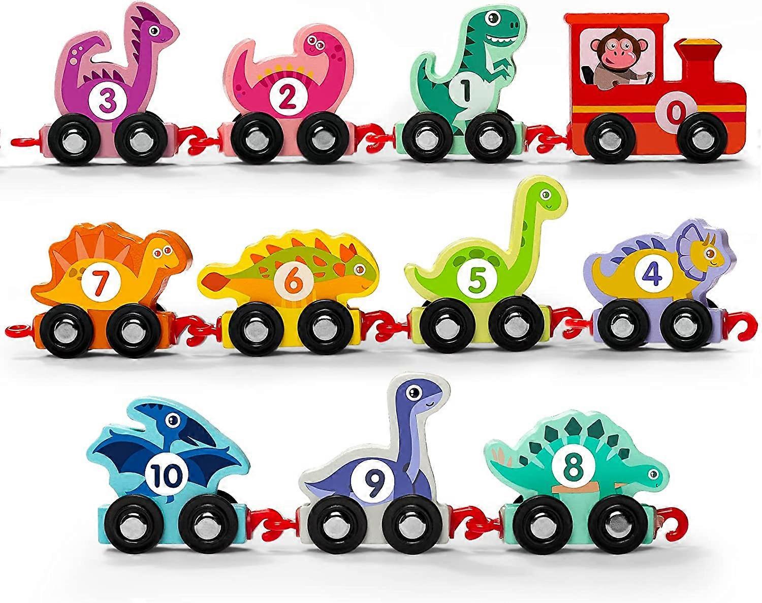 Tre dinosaur nummer tog spillet tidlig utdanning læring beregning blokker