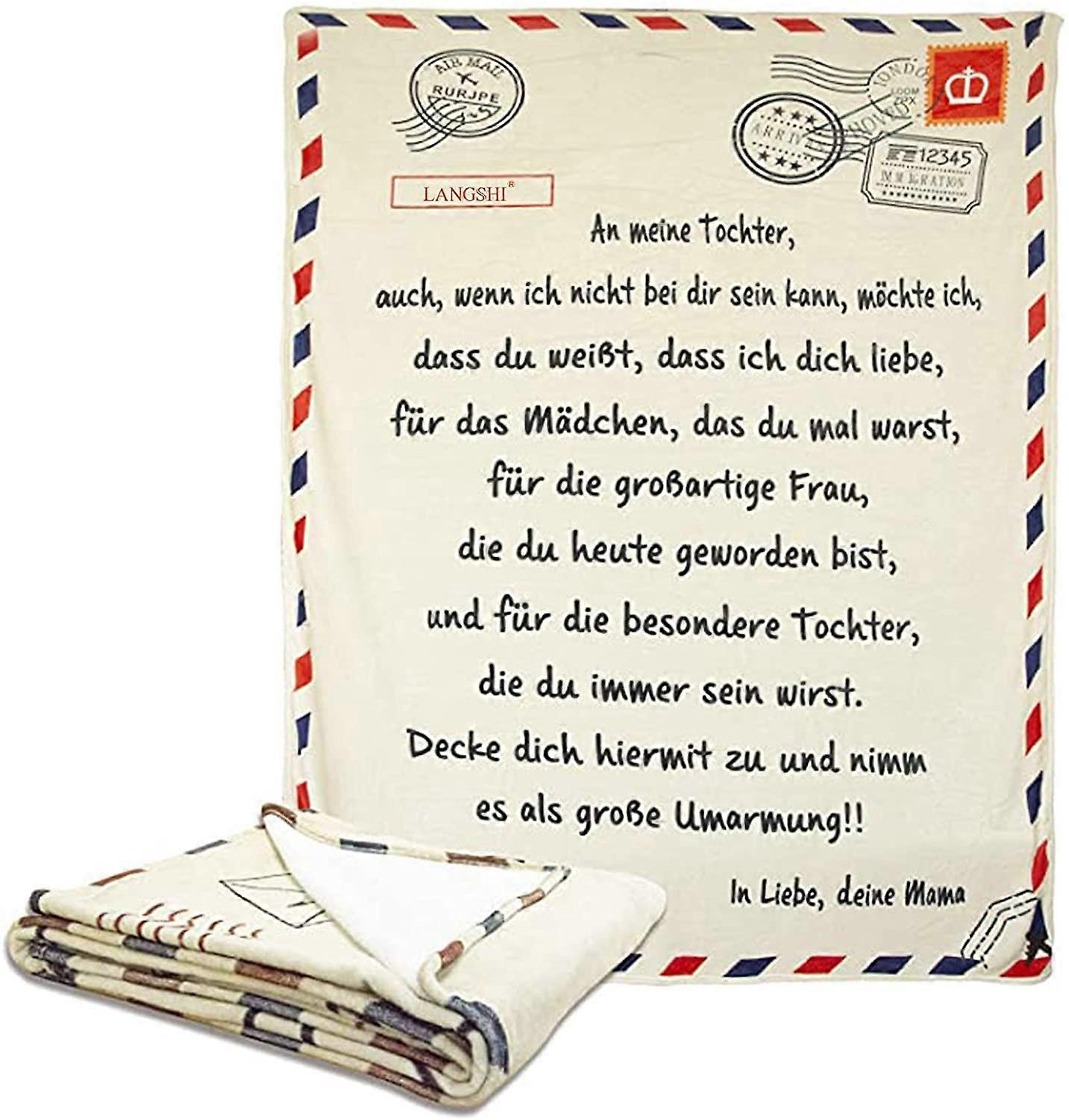 Personalisierte Flanell-Briefdecke An Meine Tochter, Mutter Fr Tchter Luftpost Positiv Ermutigen Decke Decke Quiltdecke Werfen (150 * 200CM)