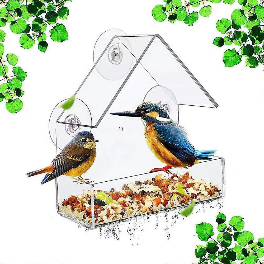 Window Bird Feeder with Strong Suction Cups for Wild Birds, Cardinal, Bluebird, Bird Feeder Birds House for Outdoor