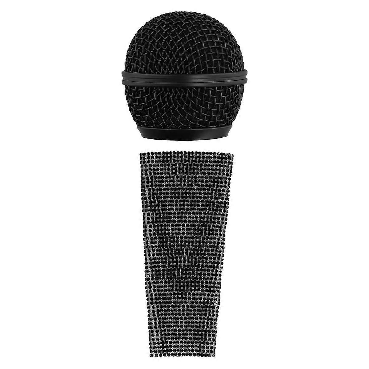 スパークルマイクスリーブワイヤードマイクハンドカバーとメッシュマイクグリルSM58マイクBLA