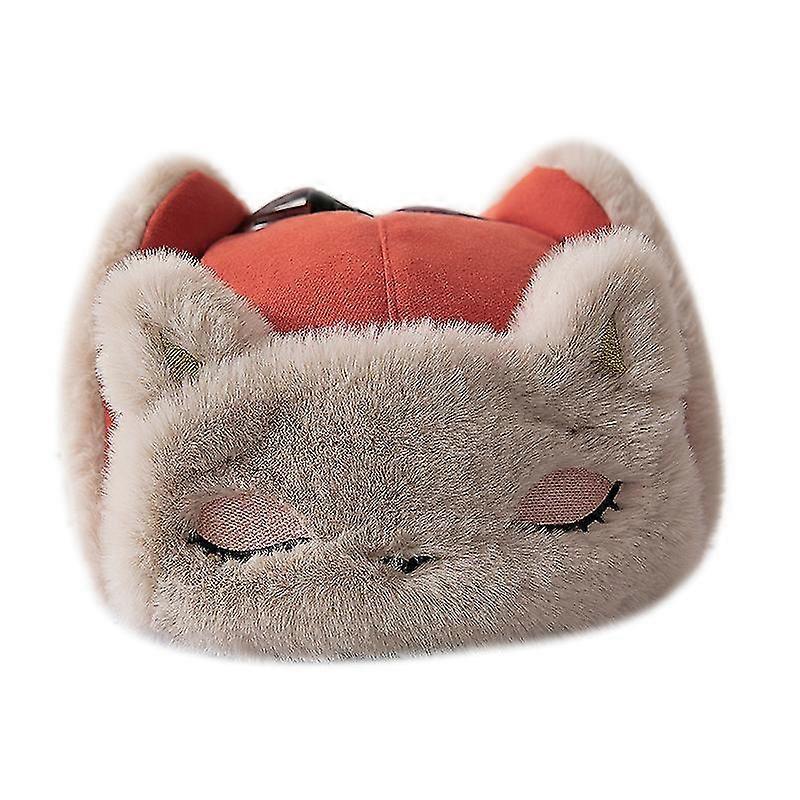 Winter Hats Plush With Earflap,riding Hat Thickened For Warmth