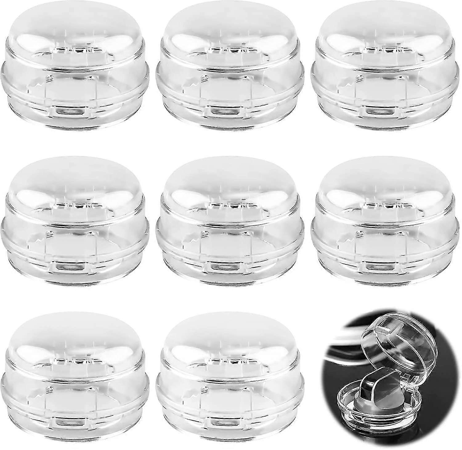 8 יחידות כיסויי ידית כיריים, מנעול ידית תנור כיסוי ידית אבטחה מגינים מתג כיריים כיסוי מגן