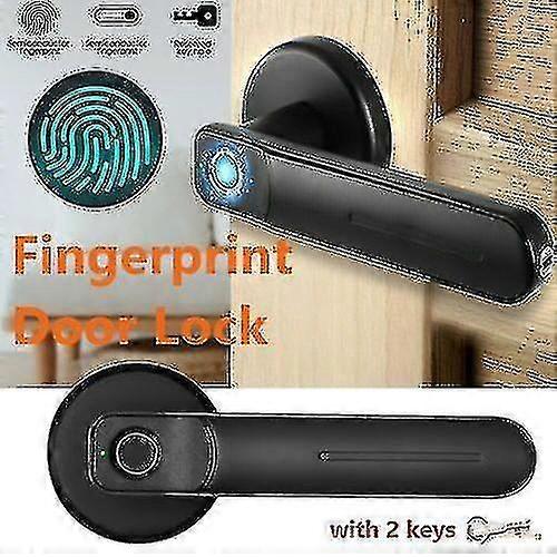 Fingerprint Electronic Door Lock Biometric Door Handle With Keys Security-Good
