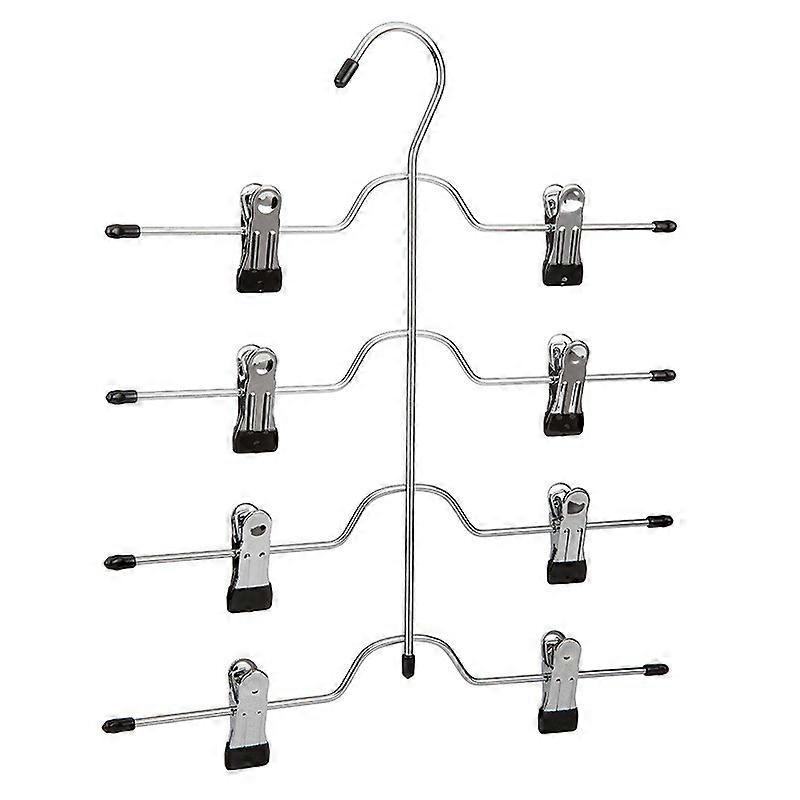 Double Head Layered Pants Drying Rack Space-Saving Seamless Clothes Holder for Wardrobe