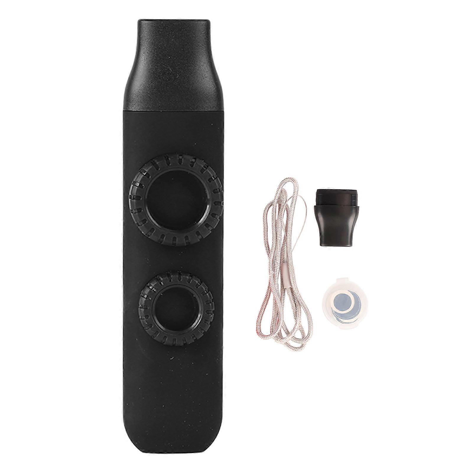 Kazoo Plastic Professional Adjustable Tone Musical Instrument with 10Pcs Flute Diaphragms for Ukulele Violin Skin Texture Dazzling Black