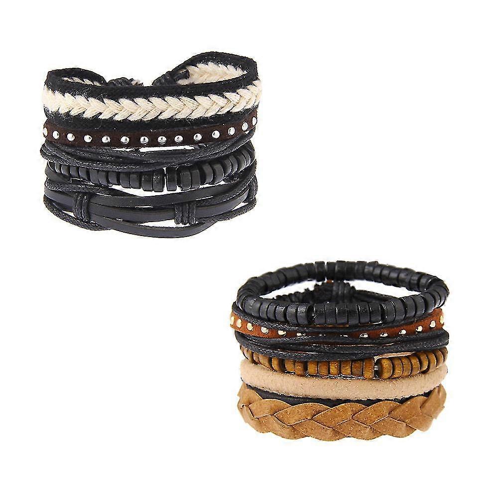 2 Pcs Men Blets Wrist Cuff Layer Blet Bed Cord Blet Wrist