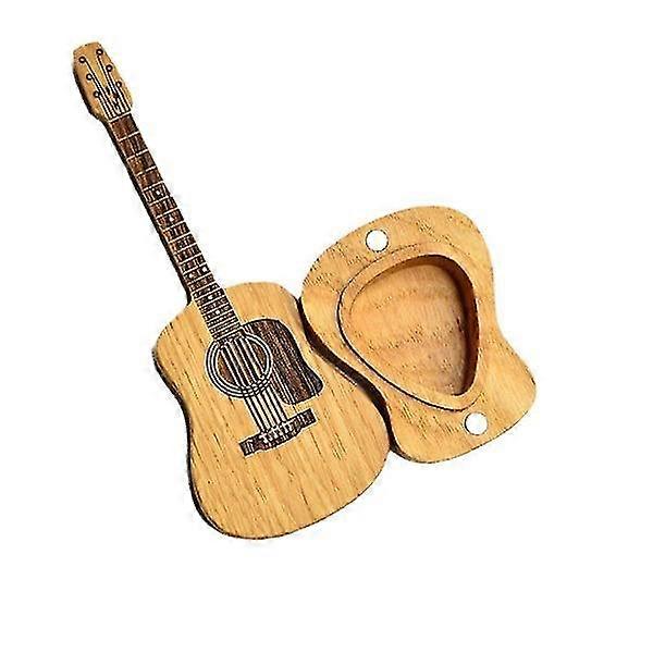 Gitarrfodral i trä med stativ, plektrummusikgåva för gitarrister