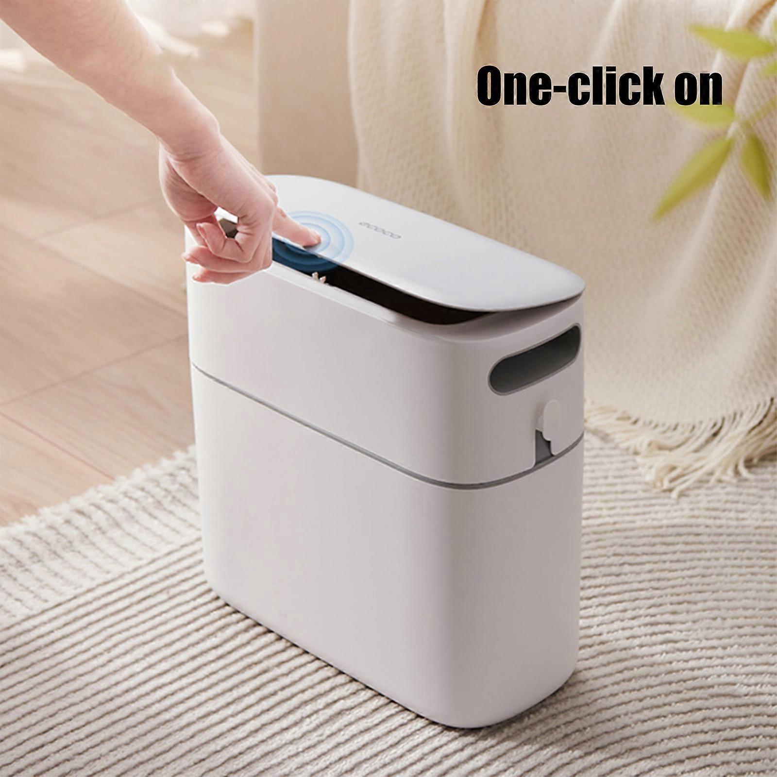 Bathroom Trash Can Contactless Trash Can Large Capacity Trash Can 8L Living Room Trash Can Thickened Trash Can Flye243878