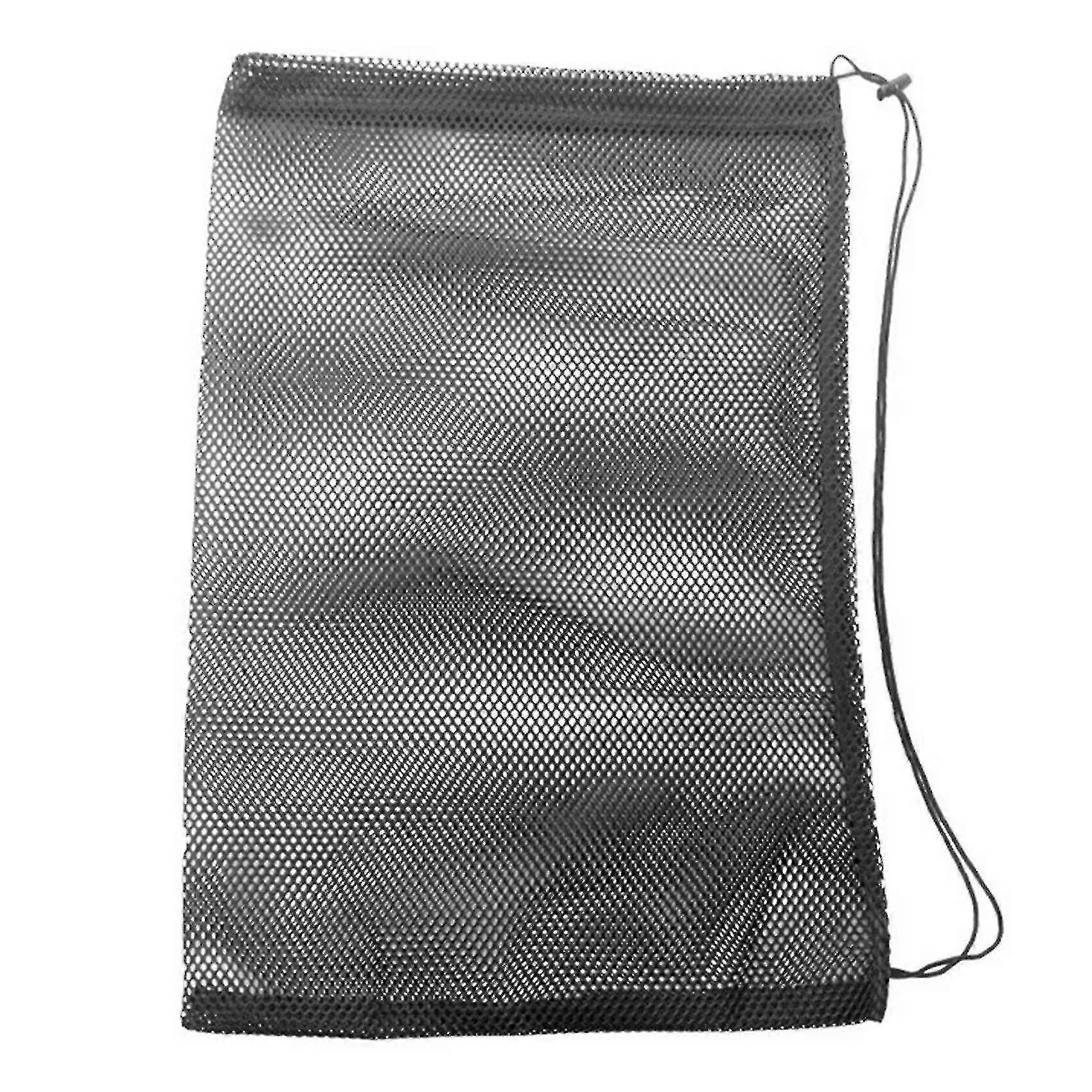 Sports Mesh Nylon Drawstring Sack Compatible With Balls Beach Laundry Mesh Bag A